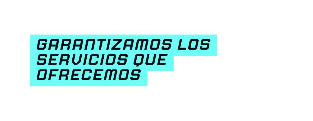 garantizamos los servicios que ofrecemos